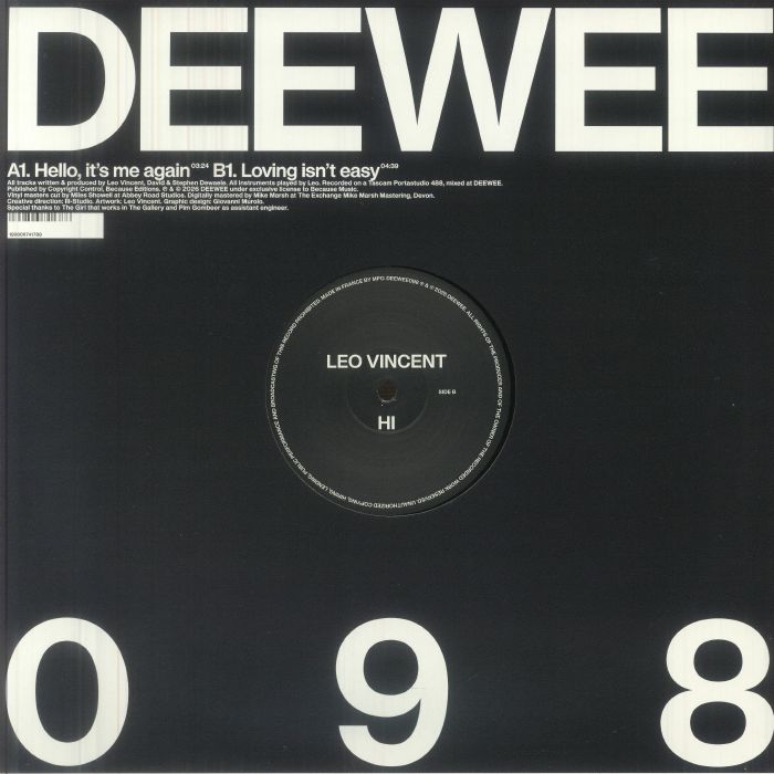 Leo Vincent – Hi (12", Deewee, 2026) Back Cover