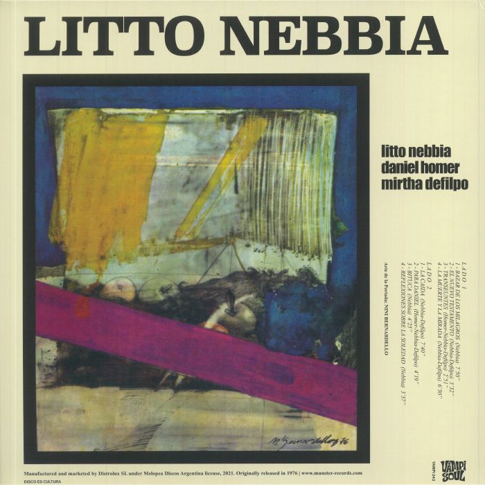 Litto Nebbia – Bazar De Los Milagros (LP, Vampi Soul, 2021) Back Cover