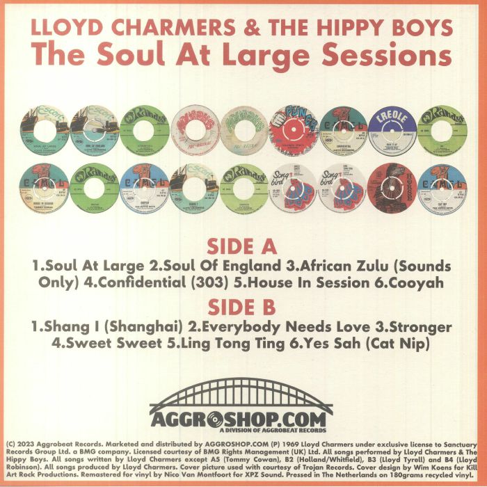 Lloyd Charmers & The Hippy Boys – The Soul At Large Sessions (LP, Aggrobeat, 2023) Back Cover