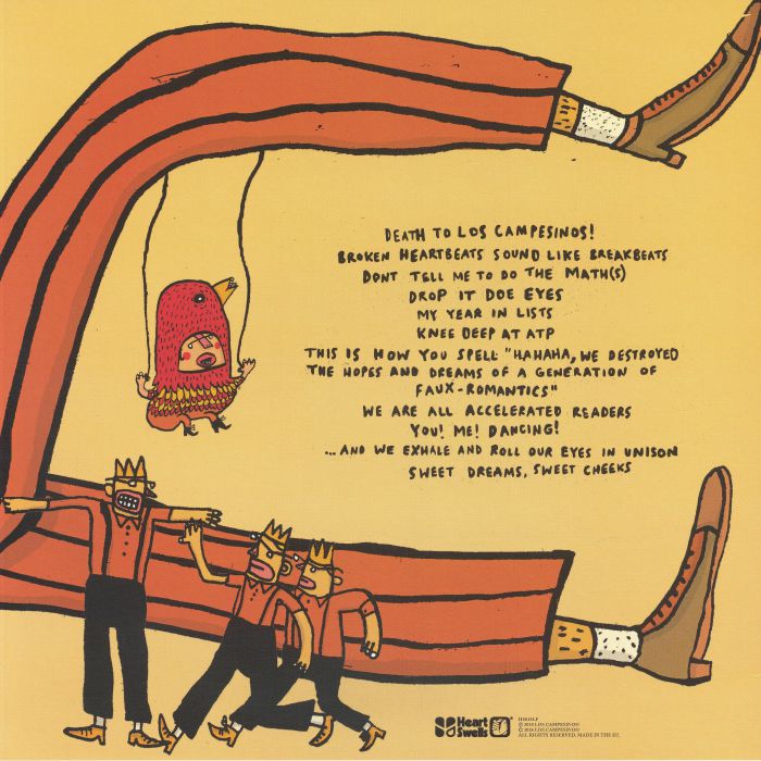 Los Campesinos! – Hold On Now, Youngster... (LP, Orange Splatter, Heart Swells, 2026) Back Cover