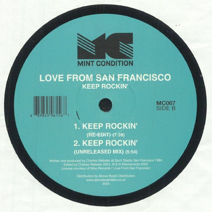 Love From San Francisco – Keep Rockin' (12", Mint Condition, 2025) back cover