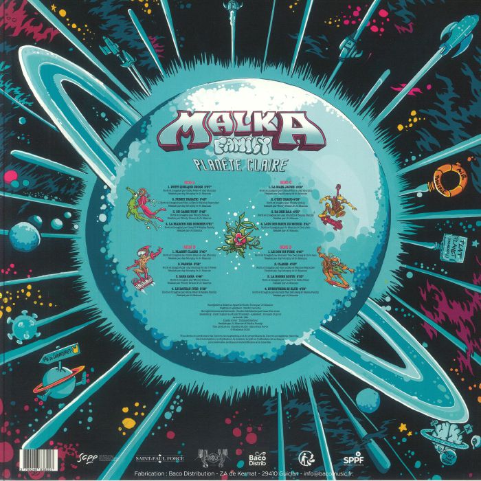 Malka Family – Planète Claire (2xLP, Saint-Paul Force, 2025) Back Cover