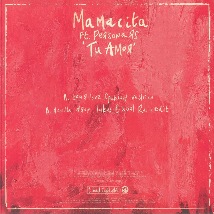 Mamacita Persona Rs – Tu Amor (12", É Soul Cultura, 2025) Back Cover