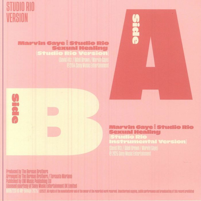 Marvin Gaye Studio Rio – Sexual Healing (Studio Rio Version) (7", Mr Bongo, 2025) Back Cover