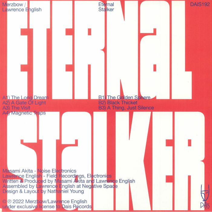 Merzbow / Lawrence English – Eternal Stalker (LP, Clear Blue, Dais Records, 2022) back cover