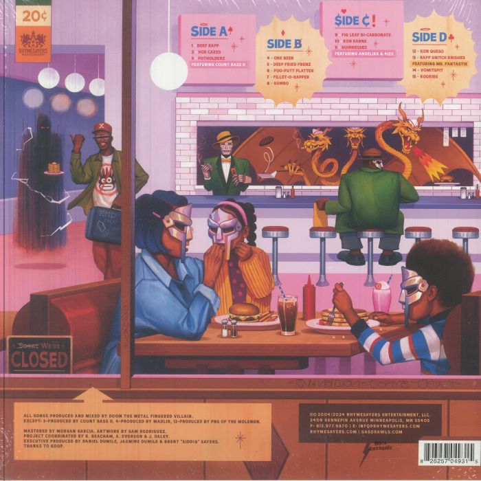 MF Doom – MM..Food (2xLP, Rhymesayers Entertainment, 2026) Back Cover