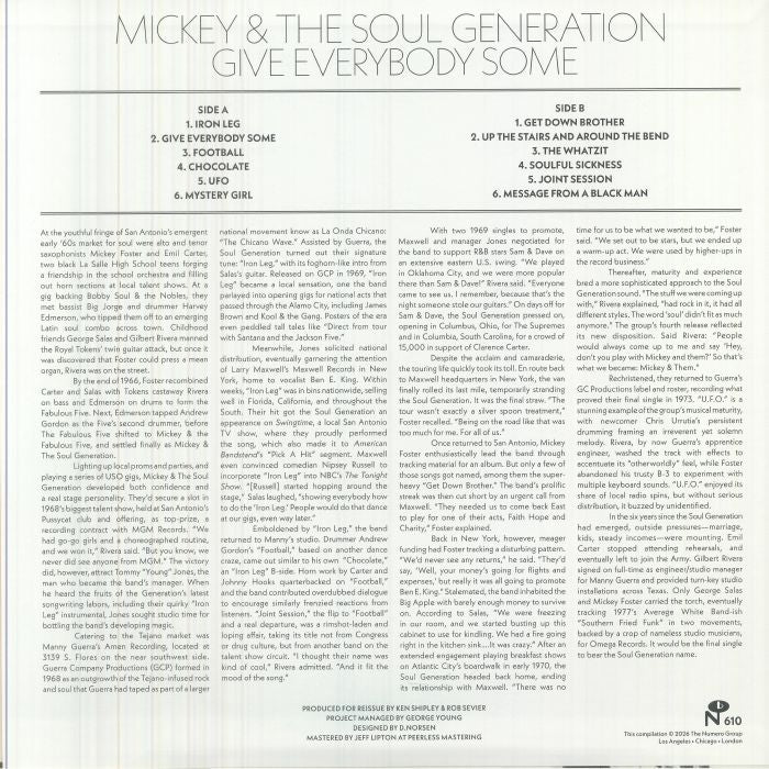 Mickey & The Soul Generation – Give Everybody Some (LP, Iron, Numero Group, 2026) Back Cover