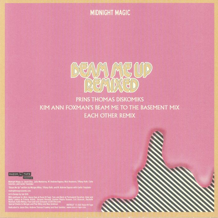 Midnight Magic – Beam Me Up (Remixed) (12", Razor-N-Tape Reserve, 2021) Back Cover