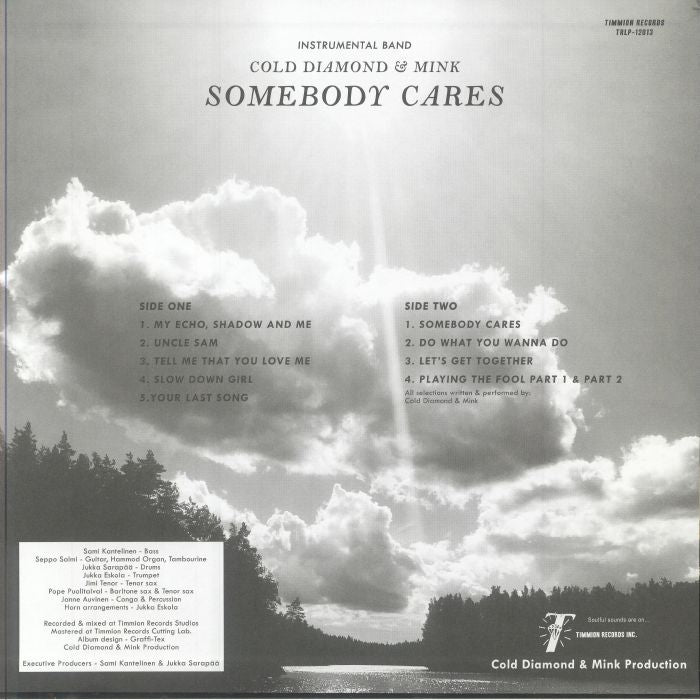 Cold Diamond & Mink – Somebody Cares (LP, Transparent Green, Timmion Records, 2024) Back Cover