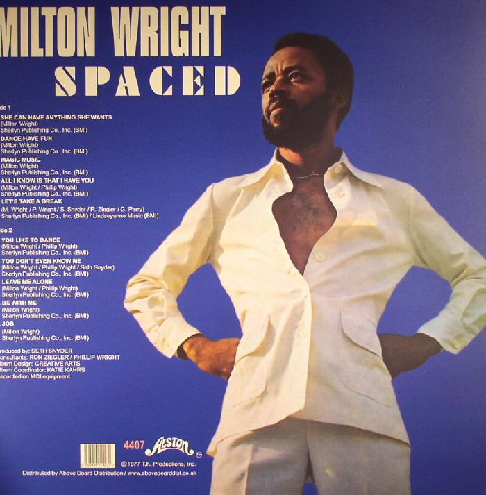 Milton Wright – Spaced (LP, Alston Records, 2016) Back Cover