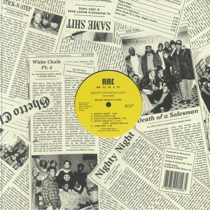 Money Boss Players – Ghetto Chronicle Daily (LP, in die-cut sleeve, RRC, 2026) Back Cover