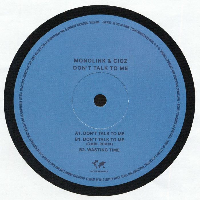 Monolink & Cioz – Don’t Talk To Me (12", Crosstown Rebels, 2026) Back Cover