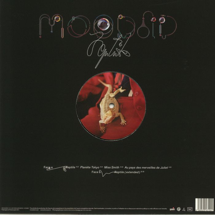 Moodoïd – Reptile (12"+CD, Because Music, 2017) Back Cover