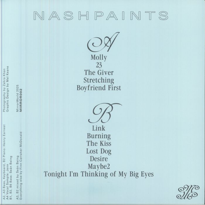 Nashpaints – Everyone Good Is Called Molly (LP, MirrorWorld, 2026) Back Cover