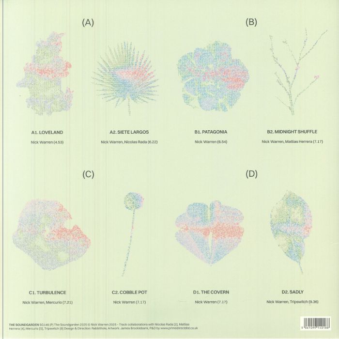 Nick Warren – Turbulence (2xLP, The Soundgarden, 2025) Back Cover