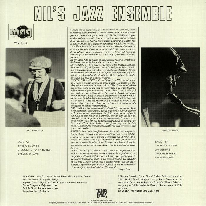 Nil's Jazz Ensemble – Nil's Jazz Ensemble (LP, Vampi Soul, 2021) Back Cover
