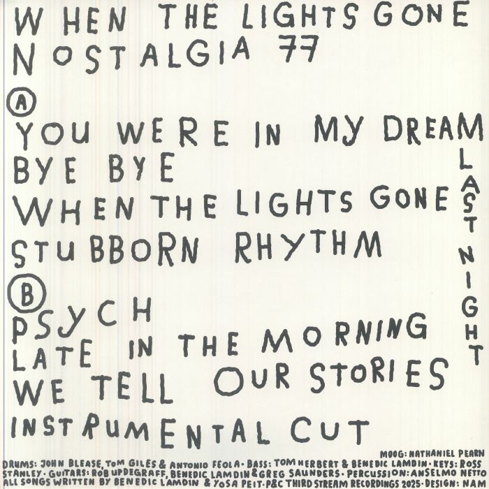 Nostalgia 77 – When The Lights Gone (LP, Third Stream Recordings, 2026) Back Cover