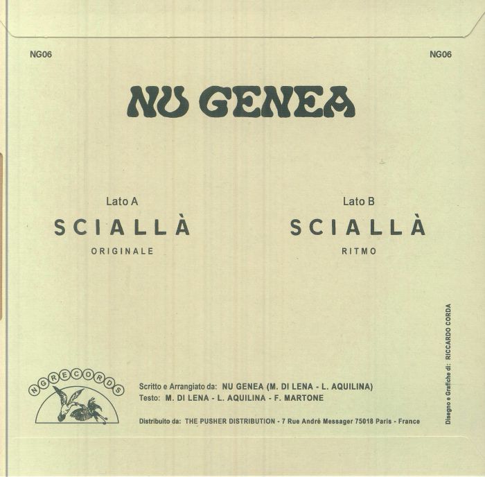 Nu Genea – Sciallà (7", NG Records, 2025) Back Cover
