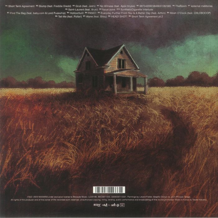 NxxxxxS – Short Term Agreement (LP, Because Music, 2023) Back Cover