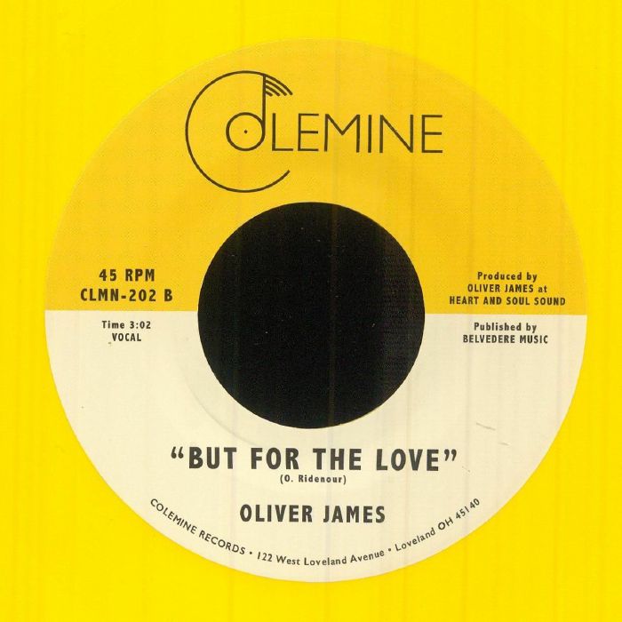 Oliver James – One And Only (7", Yellow, Colemine Records, 2022) Back Cover