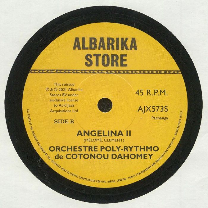 Orchestre Poly-Rythmo De Cotonou Dahomey – Gbeti Ma Djro / Angelina II (7", Acid Jazz, 2021) Back Cover