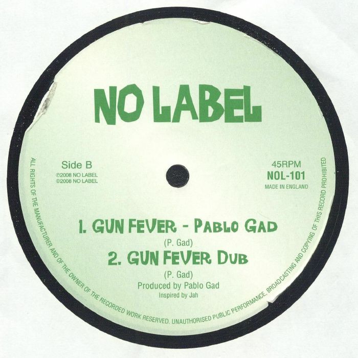 Pablo Gad – Hard Times / Gun Fever (10", No Label, 2025) back cover