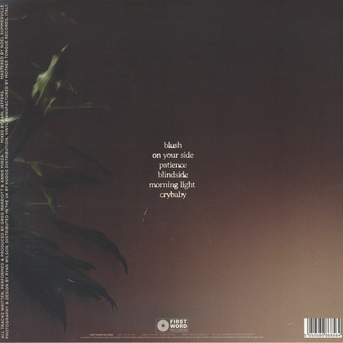 Papaya Noon – Through The Moods (12", First Word Records, 2026) Back Cover