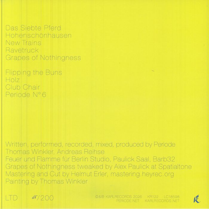 Periode – Grapes Of Nothingness (LP, Clear, Karlrecords, 2026) Back Cover