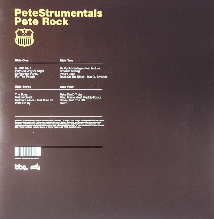 Pete Rock – PeteStrumentals (2xLP, BBE, 2002) Back Cover