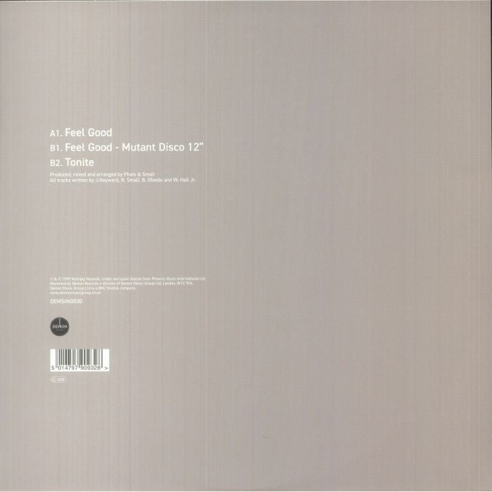 Phats & Small – Feel Good / Tonite (12", Demon Records, 2025) back cover