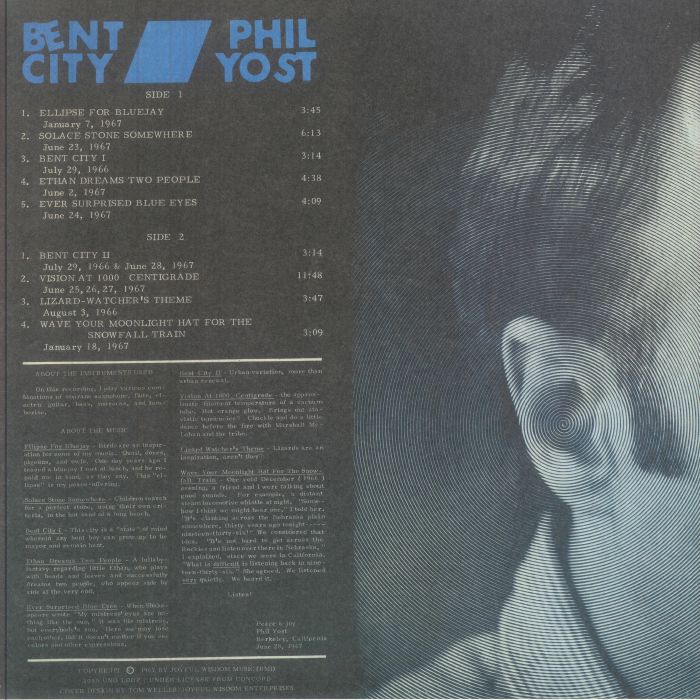 Phil Yost – Bent City (LP, Uno Loop, 2025) Back Cover