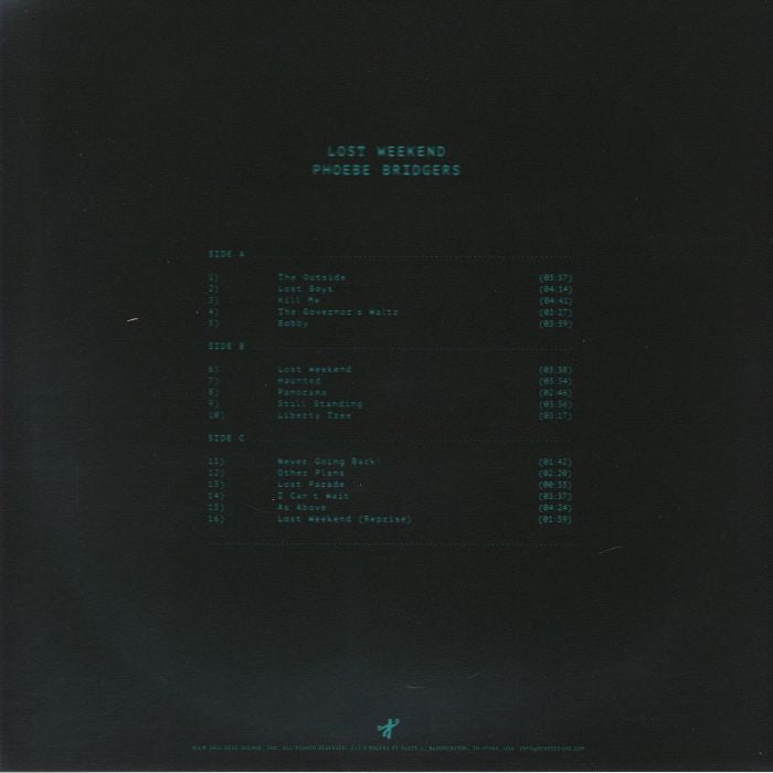 Phoebe Bridgers – Lost Weekend (2xLP, Dead Oceans, 2026) Back Cover