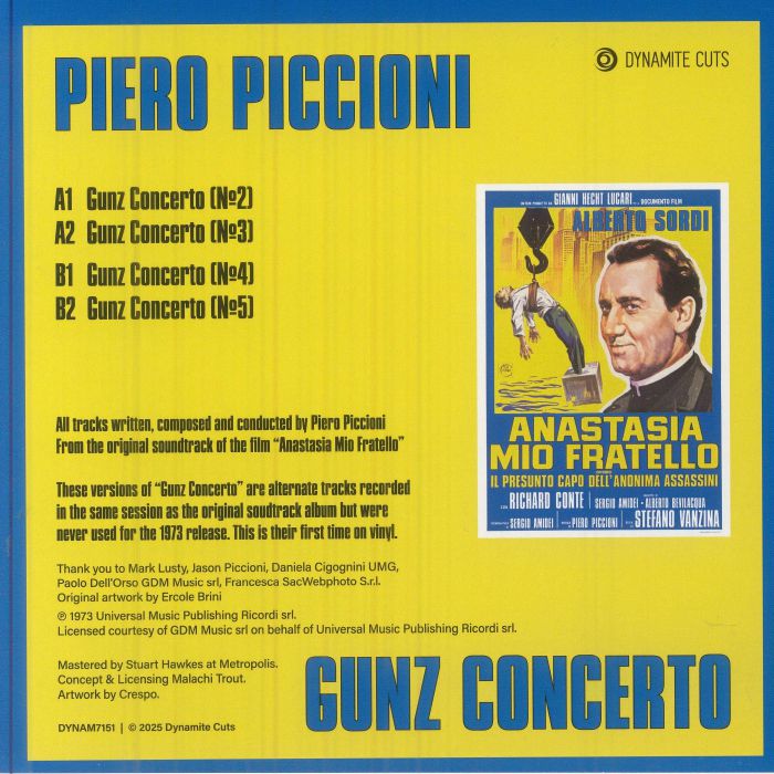 Piero Piccioni – Gunz Concerto (7", Dynamite Cuts, 2025) image 02