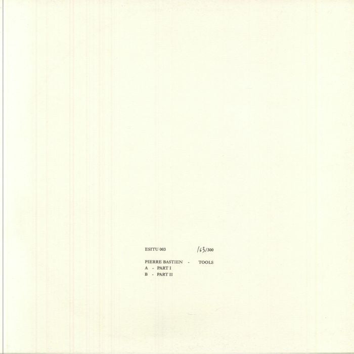 Pierre Bastien – Tools (LP, ESITU Records, 2025) Back Cover