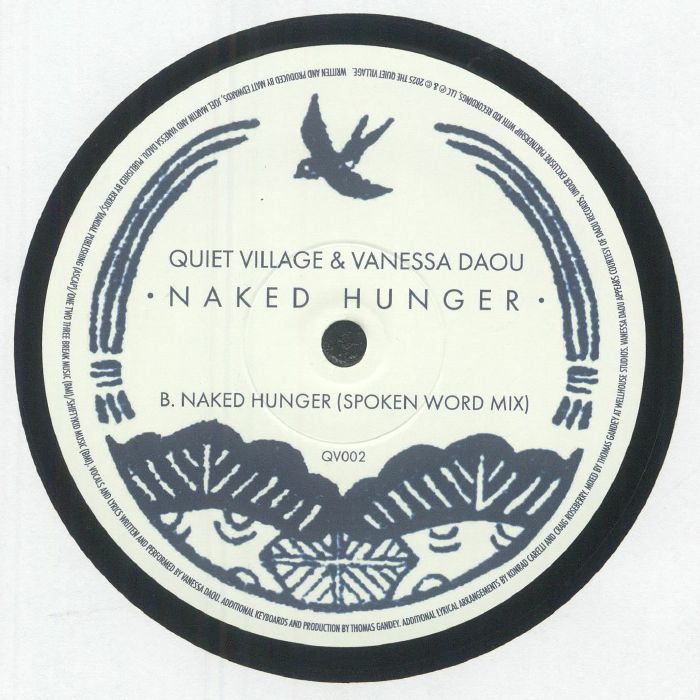 Quiet Village & Vanessa Daou – Naked Hunger (12", The Quiet Village, 2025) back cover