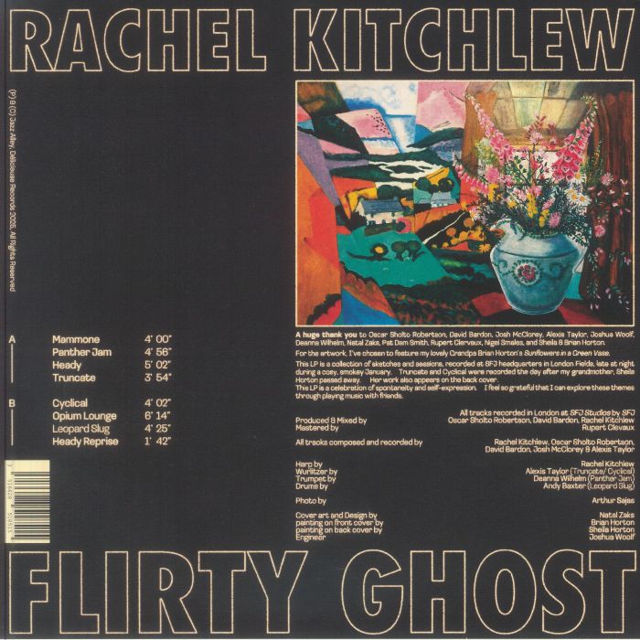 Rachel Horton-Kitchlew – Flirty Ghost (LP, Yellow, Délicieuse Records, 2026) Back Cover