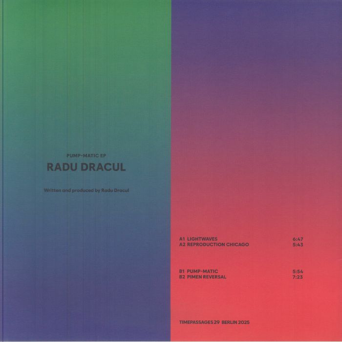 Radu Dracul – Pump-Matic EP (12", Time Passages, 2026) Back Cover