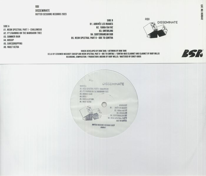 RBI – Disseminate (12", Butter Sessions, 2023) Back Cover