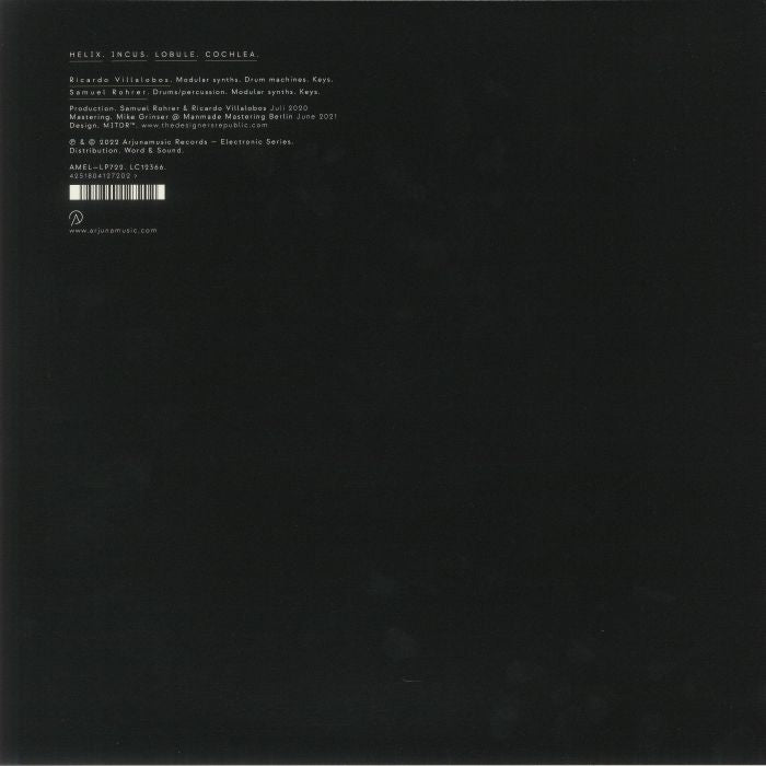 Ricardo Villalobos , Samuel Rohrer – Microgestures (2x12", Arjunamusic, 2022) Back Cover