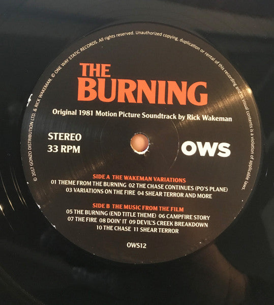 Rick Wakeman – The Burning (Original 1981 Motion Picture Soundtrack) (LP, One Way Static Records, 2017) Image 4
