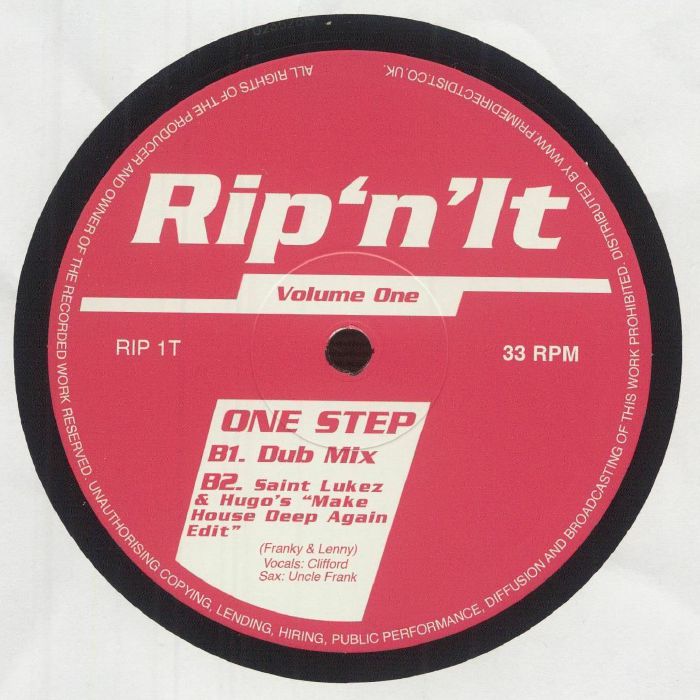 Rip 'N' It – Volume One (12", Not On Label, 2025) Back Cover