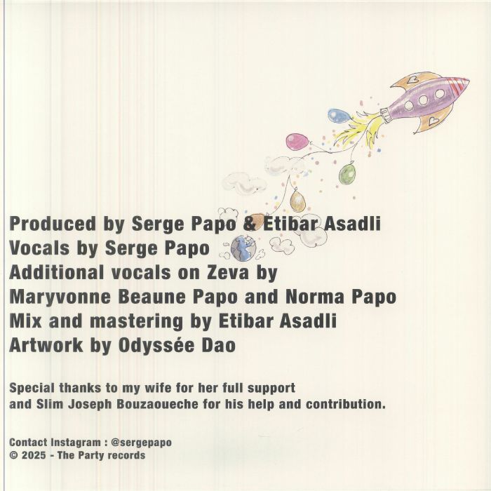 Serge Papo Ft. Etibar Asadli – Crystal Clear | Zeva (12", The Party Records, 2025) Back Cover
