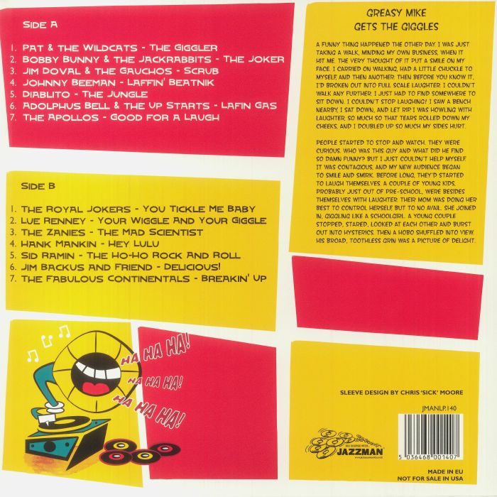 Various – Greasy Mike Gets The Giggles (LP, Jazzman, 2023) Back Cover