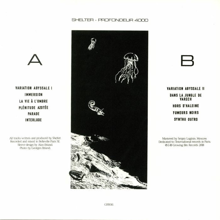 Shelter – Profondeur 4000 (LP, Growing Bin Records, 2018) Back Cover