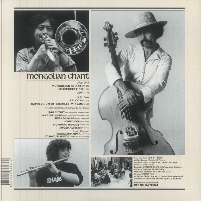 Isao Suzuki & New Family Shigeharu Mukai Toshiyuki Honda – Mongolian Chant (LP, Jazz Room Records, 2025) Back Cover