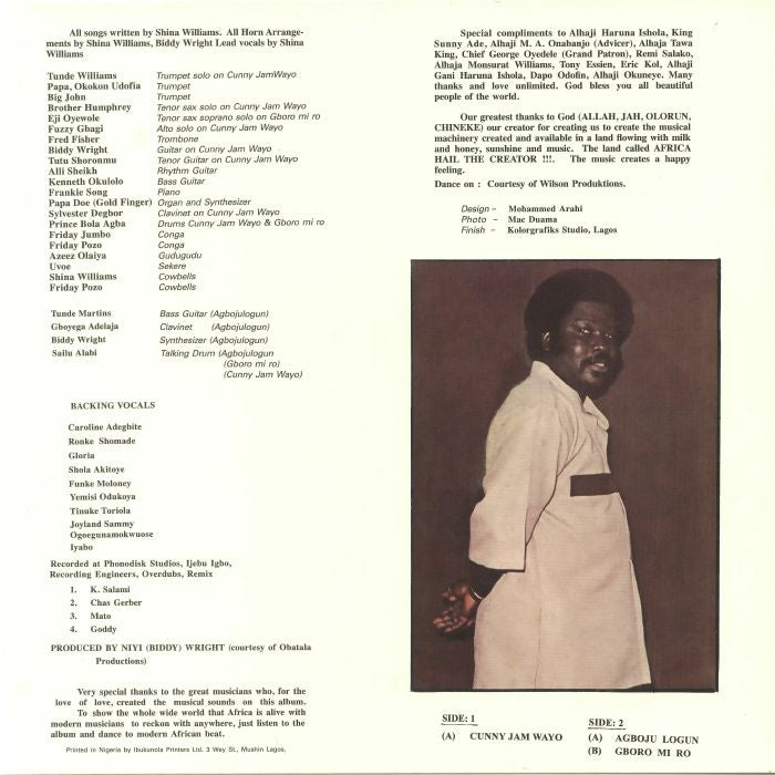 Shina Williams & His African Percussionists – African Dances (LP, Mr Bongo, 2018) Back Cover