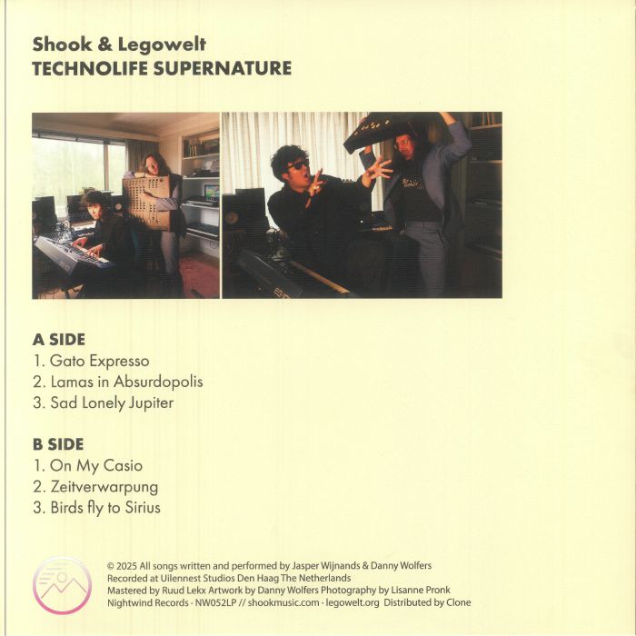 Shook & Legowelt – Technolife Supernature (LP, Nightwind Records, 2025) back cover