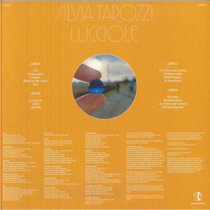 Silvia Tarozzi – Lucciole (LP, Unseen Worlds, 2026) Back Cover