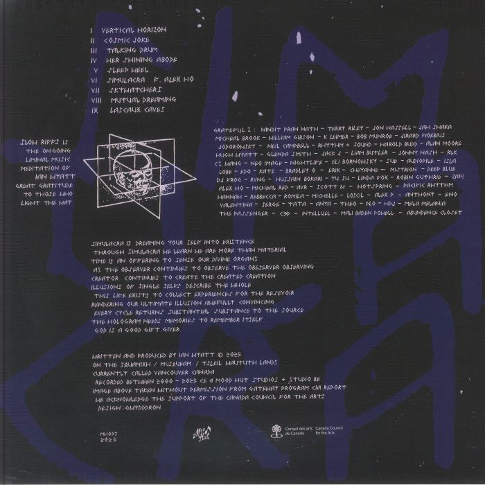 Slow Riffs – Simulacra (LP, Mood Hut, 2025) back cover