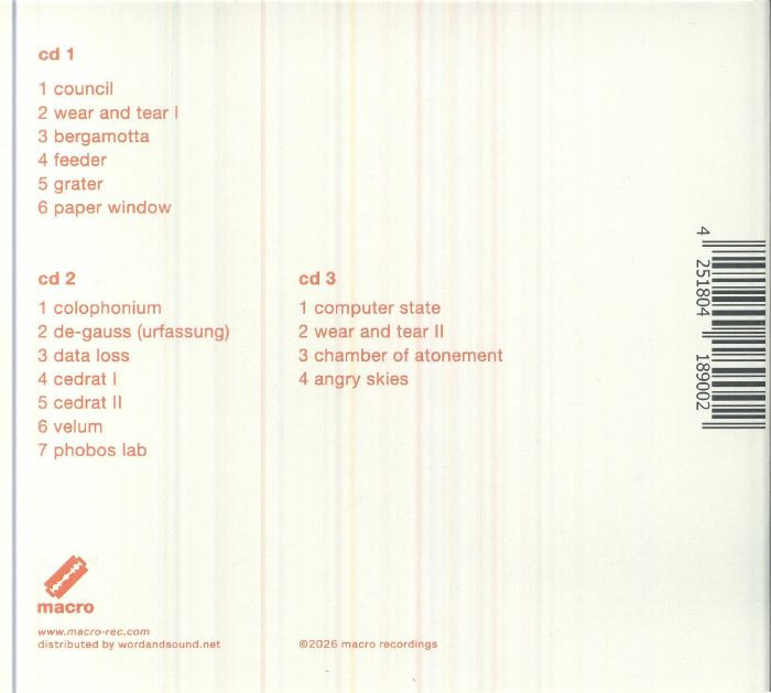 Stefan Goldmann – Automation Studies Vol.1 (3xCD, Macro, 2026) Back Cover